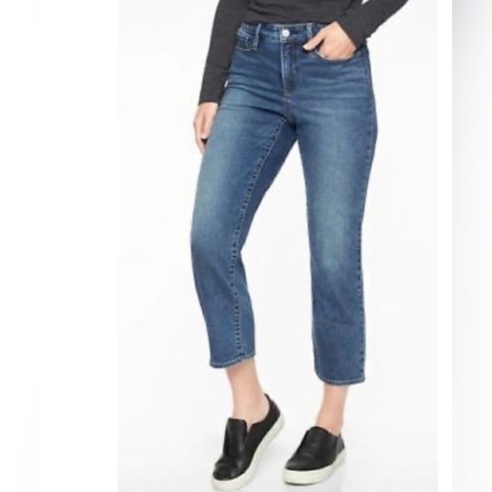 Athleta sculptek slim straight jean lapis wash VGUC Size 4